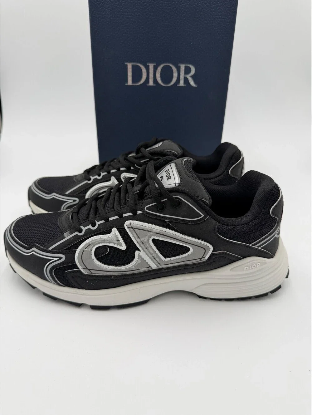 Dior B30 Black Silver White Sneakers Mens Size 9/42